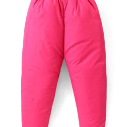 Babyhug Woven Full Sleeves Hooded Puffer Winter Wear Suit With Animals Print - Navy image 5