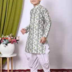 HUMAN CHOICE Boys Multi Dupion Silk Embroidered Kurta & Patiala image 4