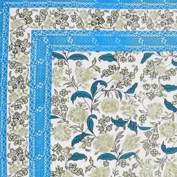 CLOTHOLOGY Blue Floral Printed Pure Cotton 180 TC King Bedsheet Set 2.75 m x 2.25 m image 4