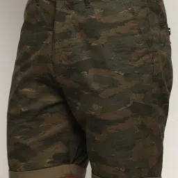 showoffff SHOWOFF Olive Slim Fit Camouflage Shorts image 5