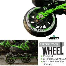 Jaspo Radar Hydra-Max Dual Adjustable Inline Shoe Skates Combo (Green) Size - S image 5
