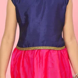 Aarika Kids Navy & Pink Regular Fit Lehenga Cholis image 5