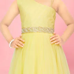 Aarika Kids Lemon Yellow Flared Fit Gown image 5