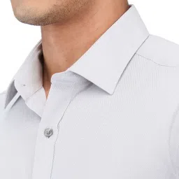 Raymond Grey Slim Fit Self Pattern Shirts image 5