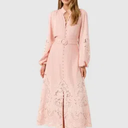 Forever New Pink Lace Midi Dress-image-5