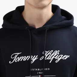 Tommy Hilfiger Navy Cotton Regular Fit Logo Printed Pullover image 5