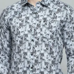 Monte Carlo Mens Printed Grey Collar Full Sleeve Shirt image 5