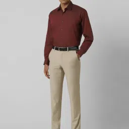 Van Heusen Maroon Cotton Regular Fit Shirt image 5