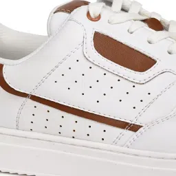 V8 By Ruosh Men's Aldor White & Tan Casual Sneakers image 5