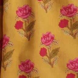 The Magic Wand Kids Yellow & Pink Cotton Floral Print Kurta Set image 5