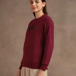 U.S. Polo Assn. Maroon Cotton Graphic Print Sweatshirt image 3