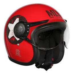 Royal Enfield Red Hard Polycarbonate Plastic Jet Mlg Open Face Helmet image 5