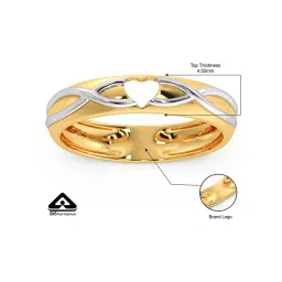 Candere by Kalyan Jewellers 14K Yellow Gold Heart Band Ring for Men image 5