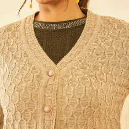 Soch Beige Crochet Pattern Cardigan image 5