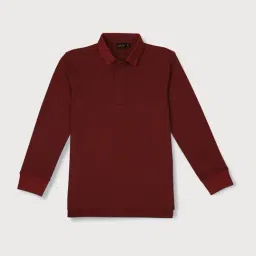 Gini & Jony Kids Maroon Cotton Regular Fit Full Sleeves Polo T-Shirt-picture-11