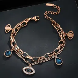 Aatmana Gold Plated Eveil Eye Charm Bracelet-image-30