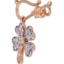 c. krishniah chetty group crash.club By CKC 18k Gold & Diamond Lucky Clover with Wire Hook Design Pendant image 5