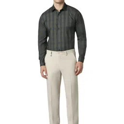 Van Heusen Green Slim Fit Checks Shirt image 5