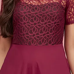 Miss Chase Pink Self Design Maxi Dress image 5