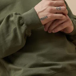 Forca By Lifestyle Olive Regular Fit Printed Sweatshirt image 5