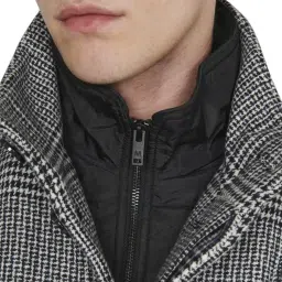 Matinique Black Regular Fit Checks Coats image 5