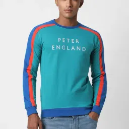 Peter England Jeans Blue Slim Fit Self Pattern Sweatshirt-picture-15