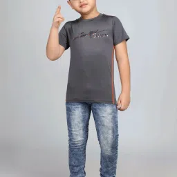 3PIN Boys Grey Solid T-Shirts image 5