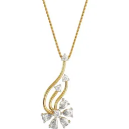 EMORI 14k (585) Yellow Gold Floral Fantasy Diamond Pendant-picture-28