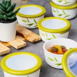 Cello Printed White Opalware 12 Pieces Containers image 5