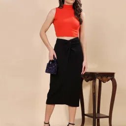 Cation Red Plain Crop Top image 5