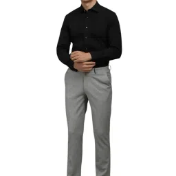 Louis Philippe Black Cotton Regular Fit Shirt image 5