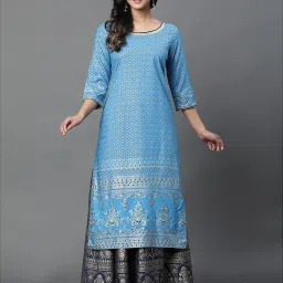 Aurelia Blue Regular Fit Printed Kurta image 5