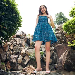 KASSUALLY Blue Floral Fit & Flare Dress image 5