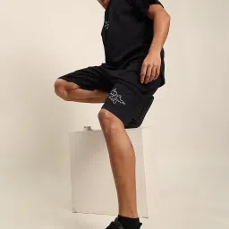 BENE KLEED Black Cotton Loose fit Print Shorts image 5