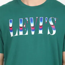 Levi's Green Cotton Loose Fit Logo Printed T-Shirt image 5