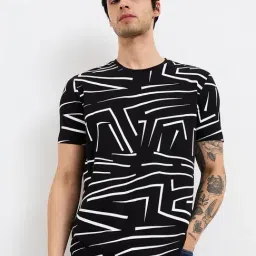 Spykar Men Black Slim Fit Printed Half Sleeve Casual T-Shirt-picture-24