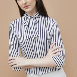 Code By Lifestyle White Regular Fit Striped Top-picture-26