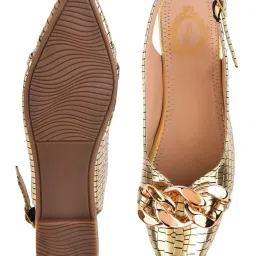 Shoetopia Kids Golden Flat Ballets image 5