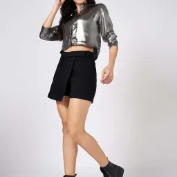 Sf Jeans By Pantaloons Black Cotton Regular FitShorts image 5