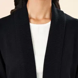 Rangmanch by Pantaloons Black Self Design Cardigans image 5