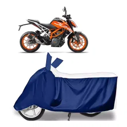 Auto Pearl Two Wheeler Cover for KTM Duke 390 - White, Blue-picture-36