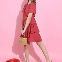 Tokyo Talkies Women Solid Fit and Flare Dress image 5