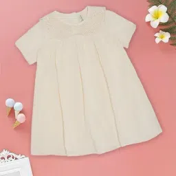Pantaloons Junior Girls Snow White Cotton Lace Dress-image-53