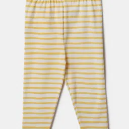 Nauti Nati Girls White & Yellow Striped Leggings-picture-45