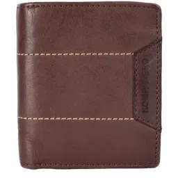 KOMPANERO LEO Dark Brown Solid Tri-Fold Wallet-image-7