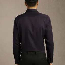 Louis Philippe Purple Cotton Regular Fit Solid Shirt image 2