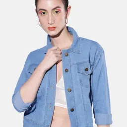 BUYNEWTREND Blue Full Sleeves Jacket-image-15