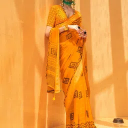 Anouk Geometric Printed Saree With Blouse Piece image 1