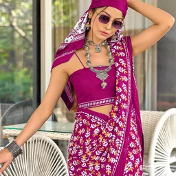 HMP Fashion Floral Block Print Saree-picture-26