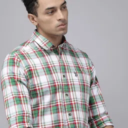 U.S. Polo Assn. Denim Co. Pure Cotton Slim Fit Tartan Checked Casual Shirt-picture-39